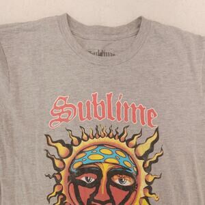 Sublime Casual Graphic Crew Neck Short Sleeve T Shirt Womens Size Large L Gray